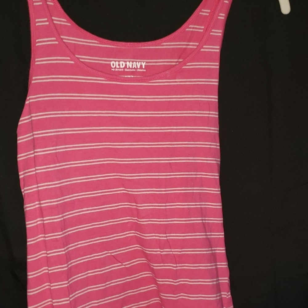 Pink and white stretchy but tight, summer tank top